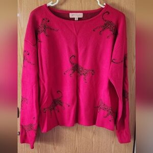 Philosophy Pink Leopard Print Sweater